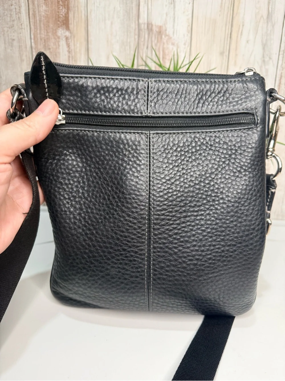 Coach Black Pebble Grain Leather Crossbody Bag Purse Adjustable Strap Read - Picture 2 of 7